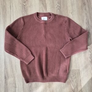 FOLK Rust Ribbed Thick Knit Sweater